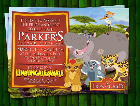 Lion Guard 1st Birthday Invitations Lion Guard Birthday Invitation Digital File