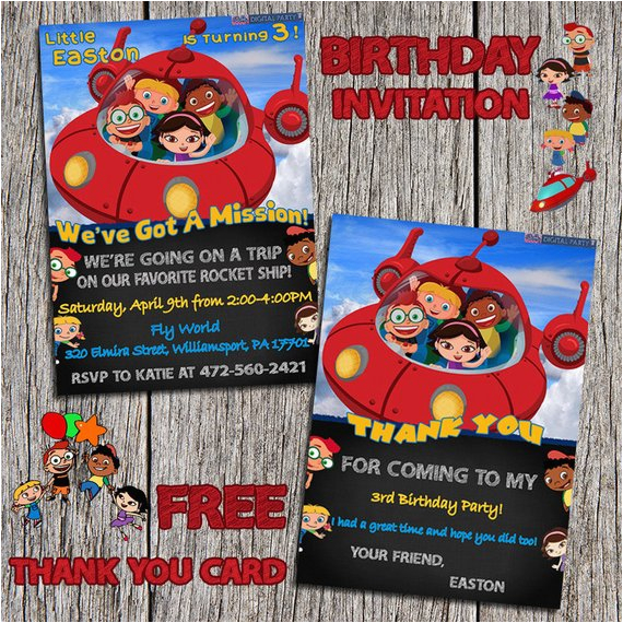 Little Einstein Birthday Invitations Little Einsteins Birthday Party Invitation by