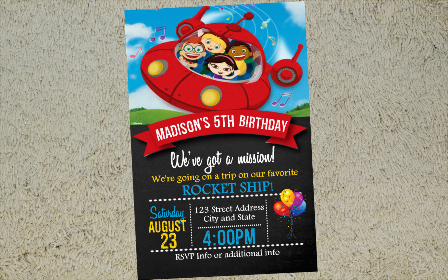 Little Einsteins Birthday Invitations Little Einsteins Birthday Invitation Little Einsteins