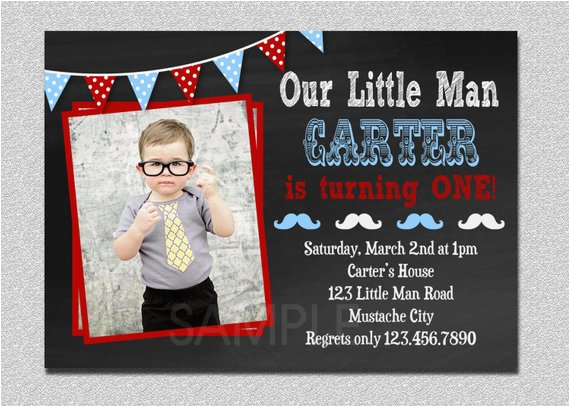 Little Man First Birthday Invitations Little Man Birthday Invitation Little Man Mustache 1st