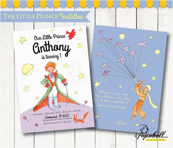 Little Prince Birthday Invitations the Little Prince Invitation for the Little Prince Birthday