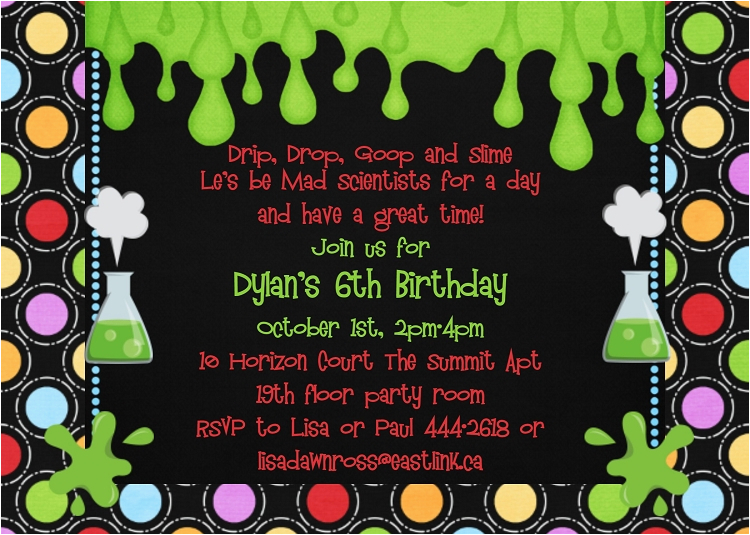 Mad Scientist Birthday Party Invitations Mad Science Birthday Party Invitations