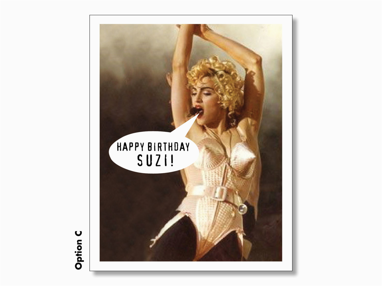 Madonna Birthday Card Madonna Happy Birthday Card Personalized Madonna Card Super