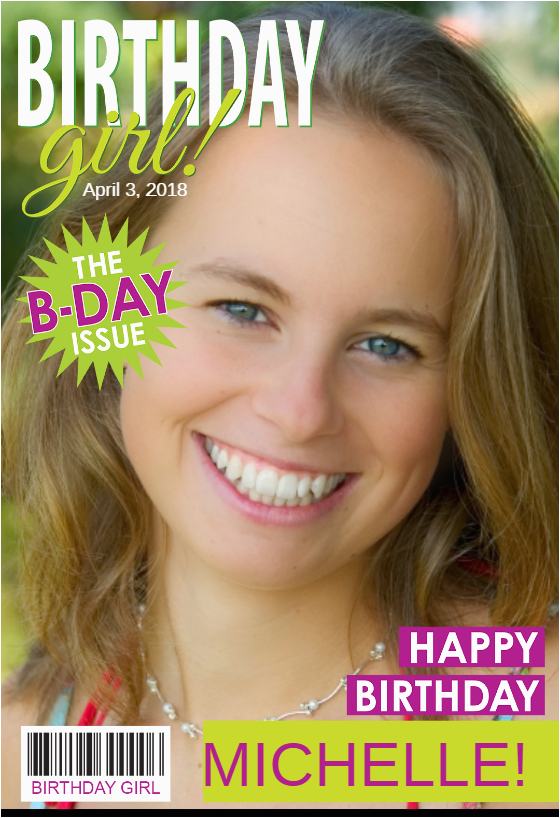 Magazine Cover Birthday Cards Girl Magazine Cover Free Birthday Card Greetings island