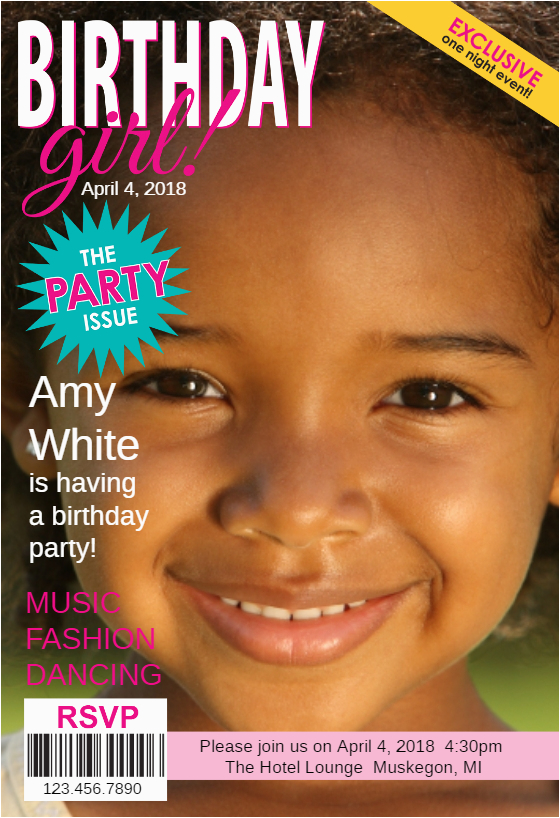 Magazine Cover Birthday Invitations the Party issue Magazine Cover Free Birthday Invitation