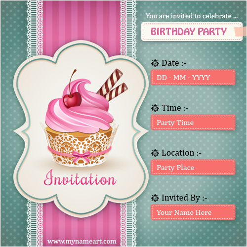 Make Birthday Invitation Cards Online for Free Create Birthday Party Invitations Card Online Free