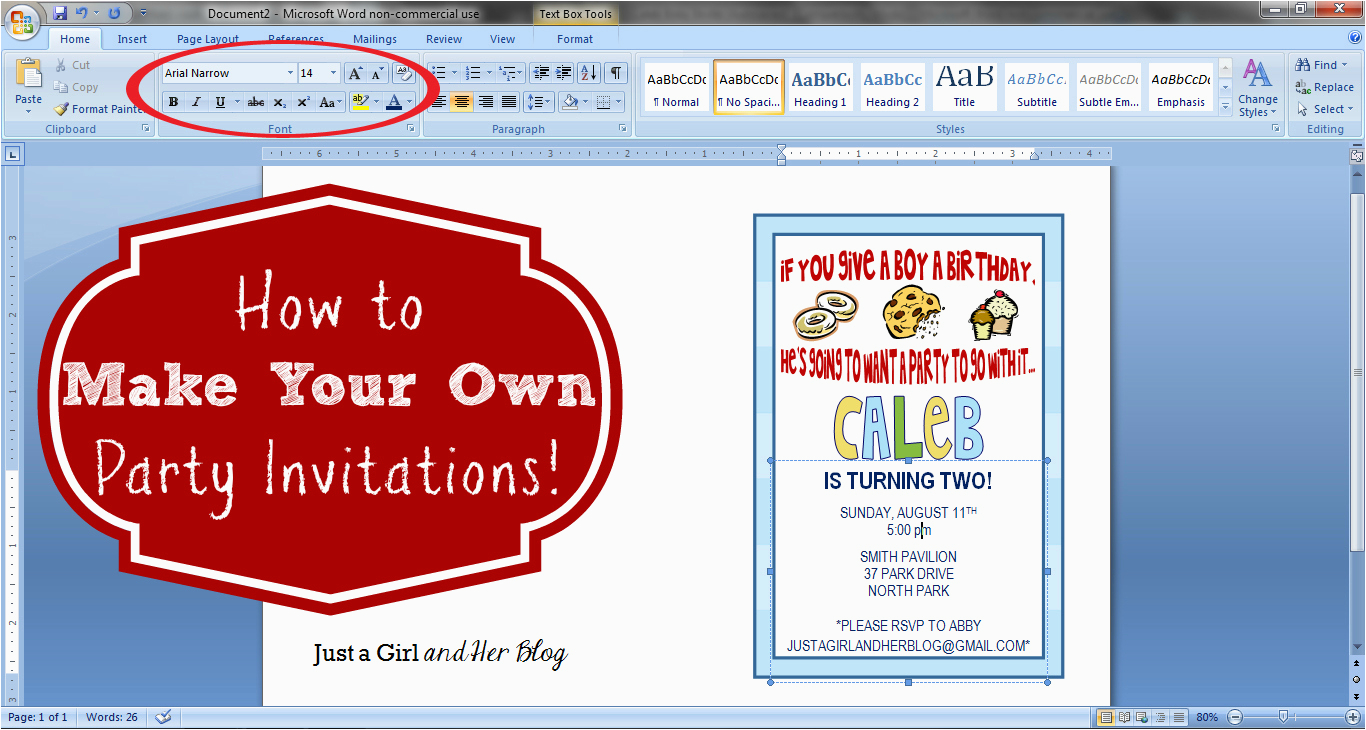 Make Your Own Birthday Invites How to Make Your Own Party Invitations Just A Girl and