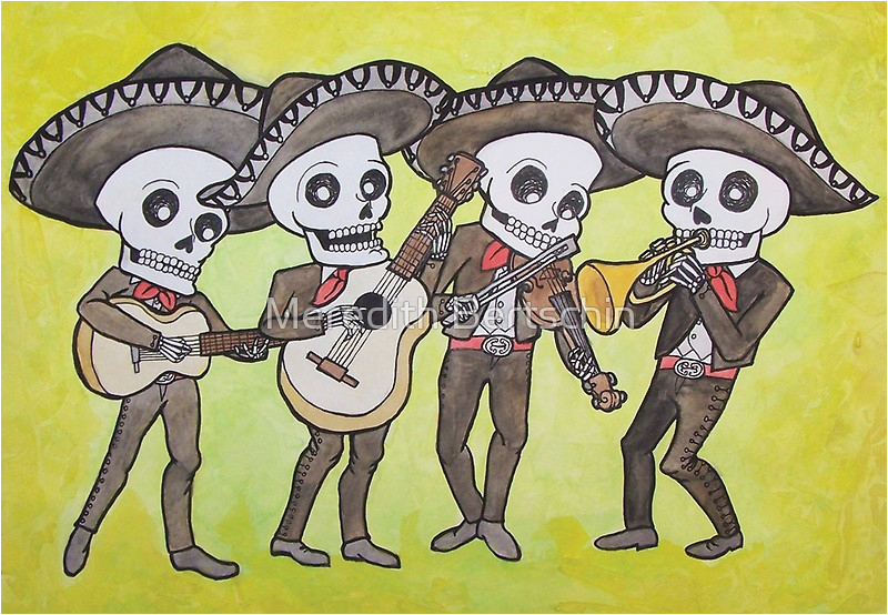 Mariachi Birthday Card Quot Mariachi Calacas Greeting Card Quot Greeting Cards