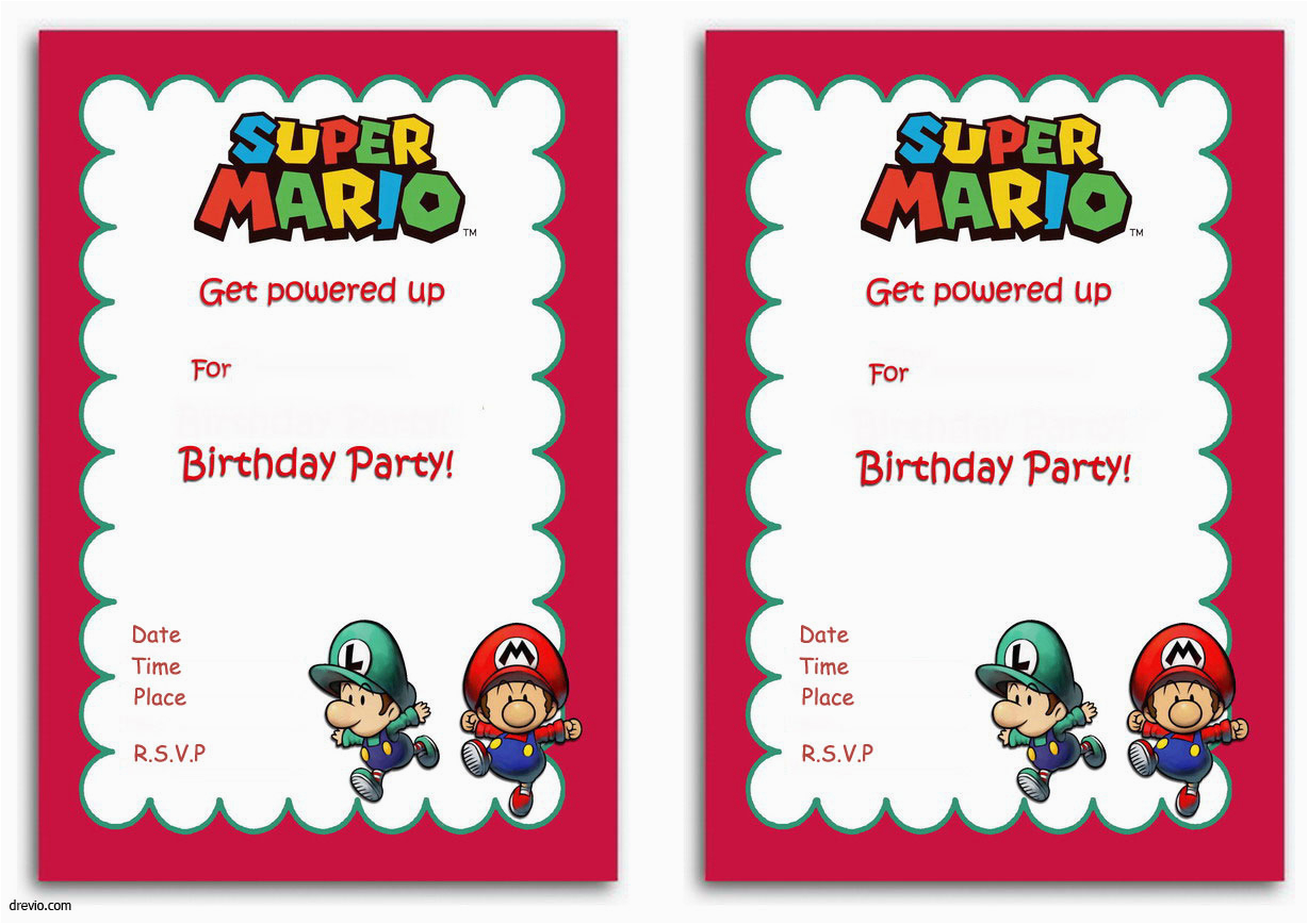 Mario Birthday Party Invitations Free Free Printable Super Mario Bros Invitation Template Free