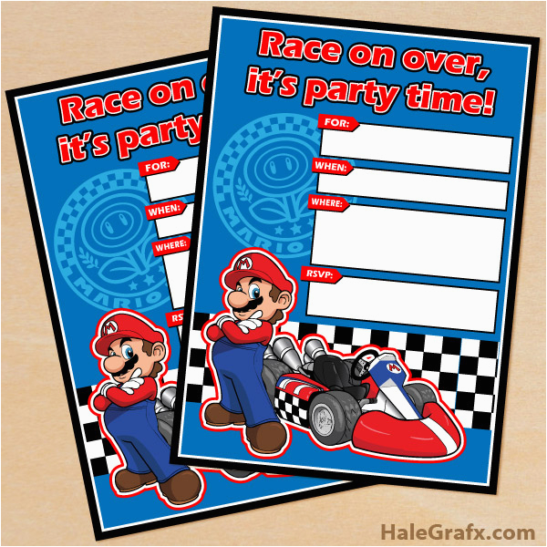 Mario Kart Birthday Invitations Free Printable Mario Kart Birthday Invitation Set