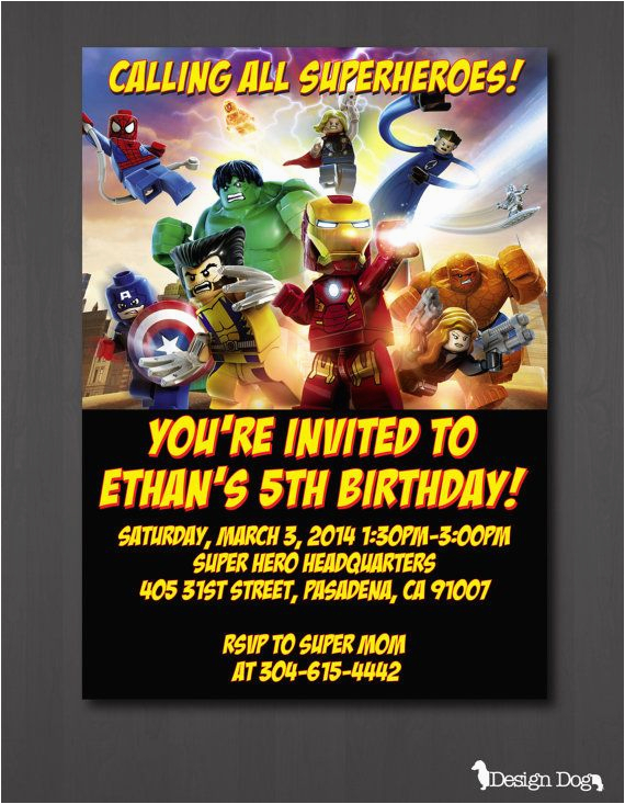 Marvel Superhero Birthday Party Invitations This Shop On Etsy Sells Lego Marvel Superheroes themed Marvel Superhero Birthday Party Invitations This Shop On Etsy Sells Lego Marvel Superheroes themed