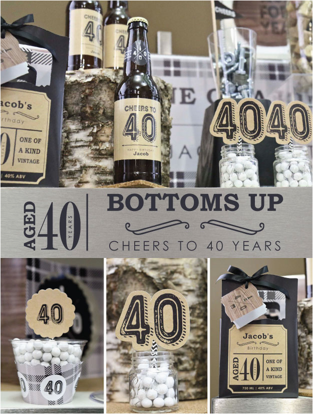 Mens 40th Birthday Decorations Birthday Party Ideas for Men Cheers to 40 Years Milestone