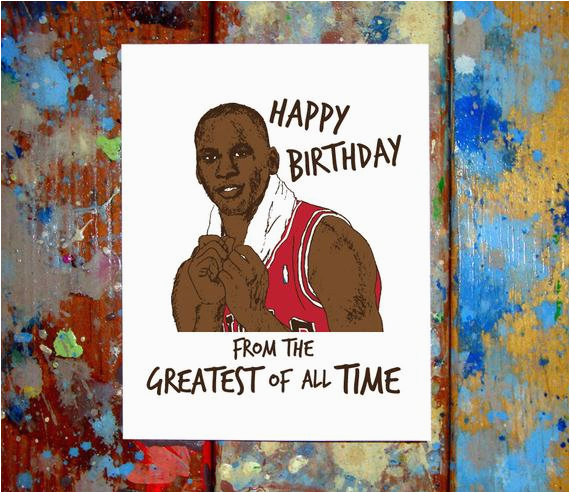 Michael Jordan Birthday Card Michael Jordan Happy Birthday Card Air by Letmedrawyourpicture