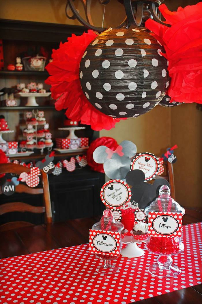 Mickey and Minnie Birthday Party Decorations Kara 39 S Party Ideas Mickey Minnie Mouse themed First