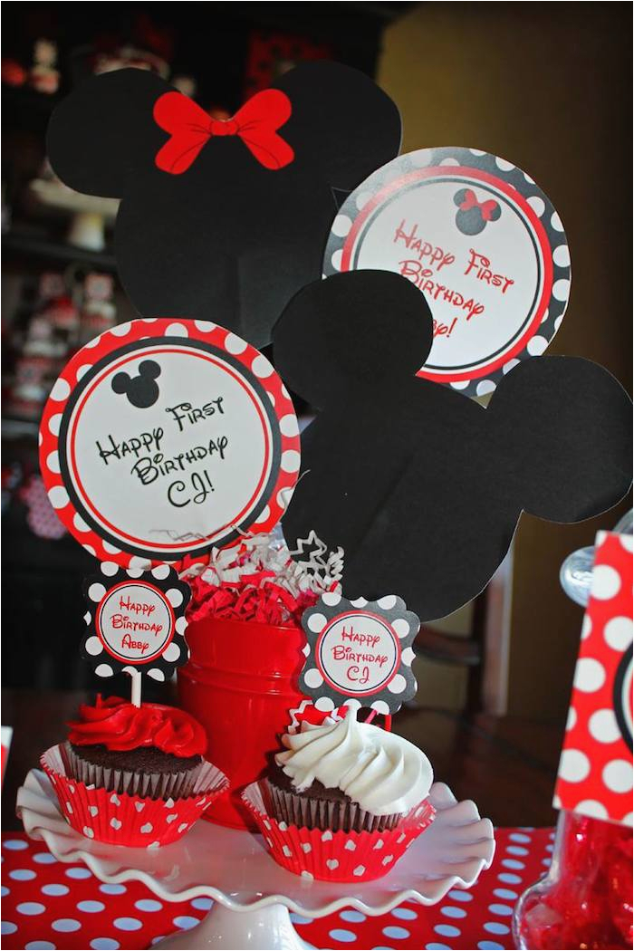 Mickey and Minnie Mouse Birthday Decorations Kara 39 S Party Ideas Mickey Minnie Mouse themed First