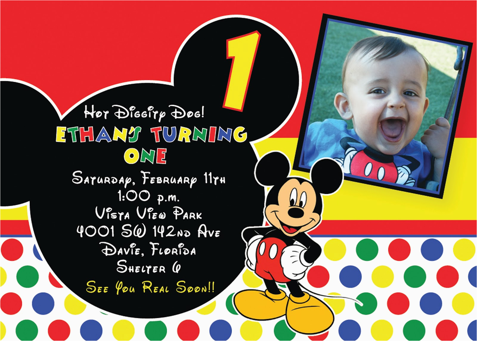 Mickey Mouse 1st Birthday Invites Free Printable 1st Mickey Mouse Birthday Invitations