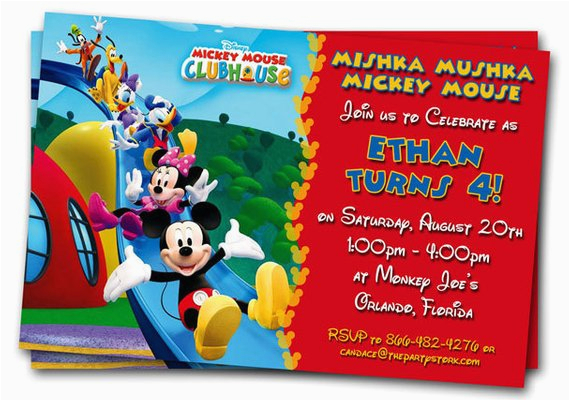 Mickey Mouse Clubhouse Custom Birthday Invitations Mickey Mouse Clubhouse Invitations Printable Personalized