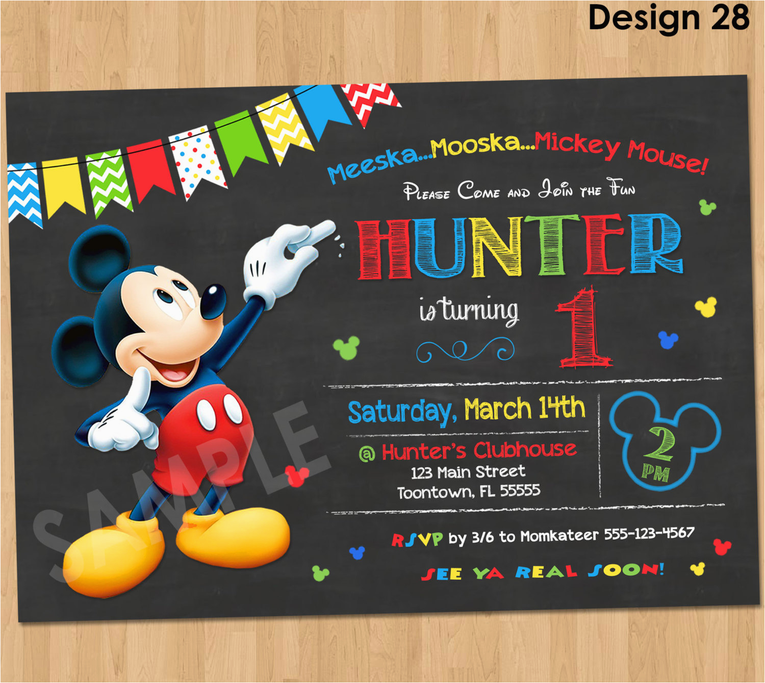 Mickey Mouse Clubhouse First Birthday Invitations Mickey Mouse Birthday Invitation Mickey Mouse Clubhouse