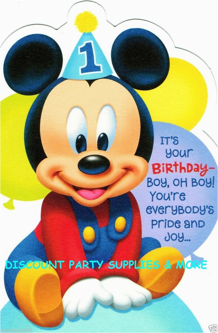 Mickey Mouse First Birthday Card Disney Mickey Mouse 1st Birthday Greeting Card Mickey