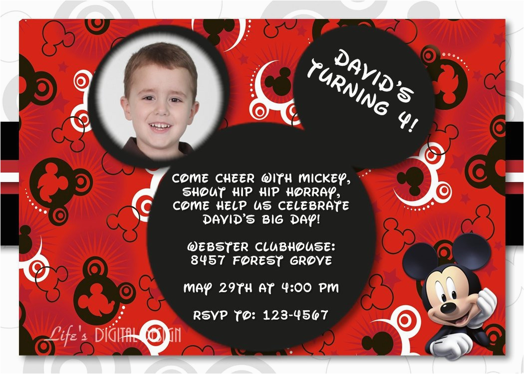 Mickey Mouse themed Birthday Invitations Mickey Mouse themed Birthday Invitations Best Party Ideas