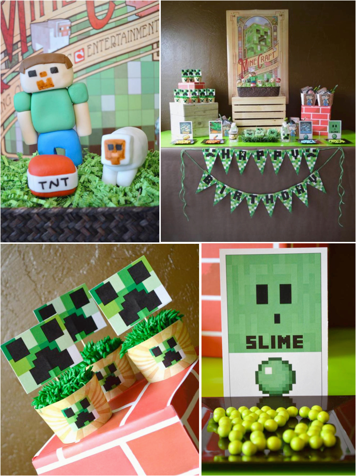 Minecraft Decorations for Birthday Party Vintage Minecraft Video Game Boy Birthday Party Planning