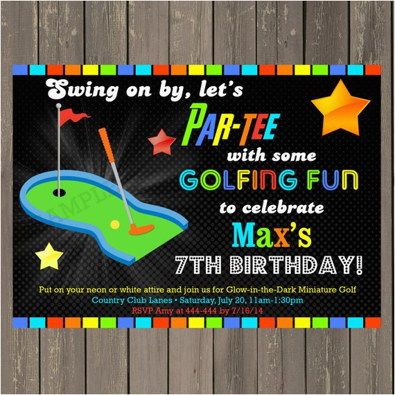 Mini Golf Birthday Invitations Miniature Golf Invitation Golf Birthday Party Invitation