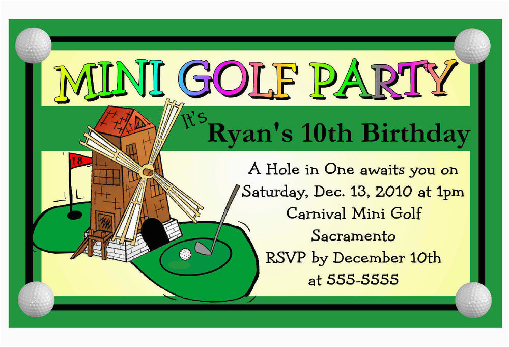 Miniature Golf Birthday Party Invitations Mini Golf Miniature Golf Birthday Party Invitations Ebay