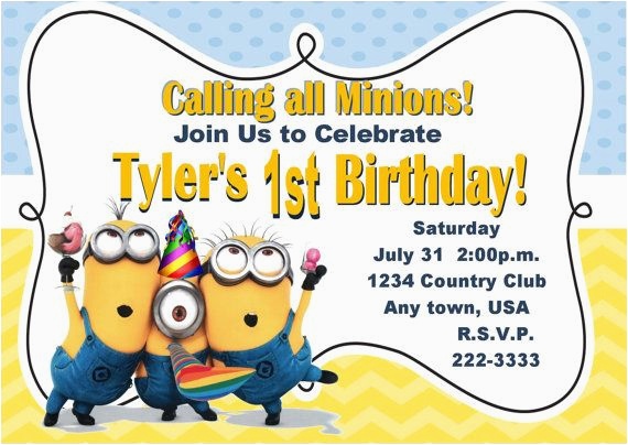 Minions Birthday Invitations Free Online Minion Birthday Invitations Cimvitation