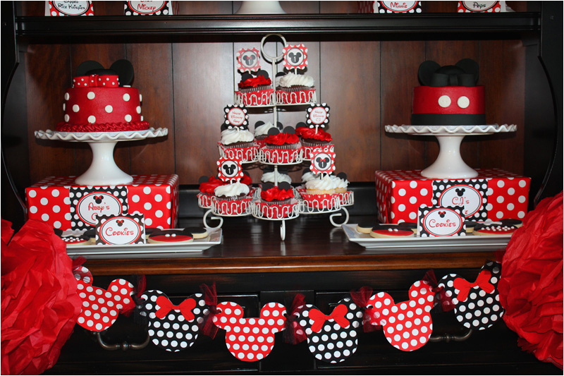 Minnie and Mickey Birthday Decorations Mickey Minnie Mouse Party Lillian Hope Designs