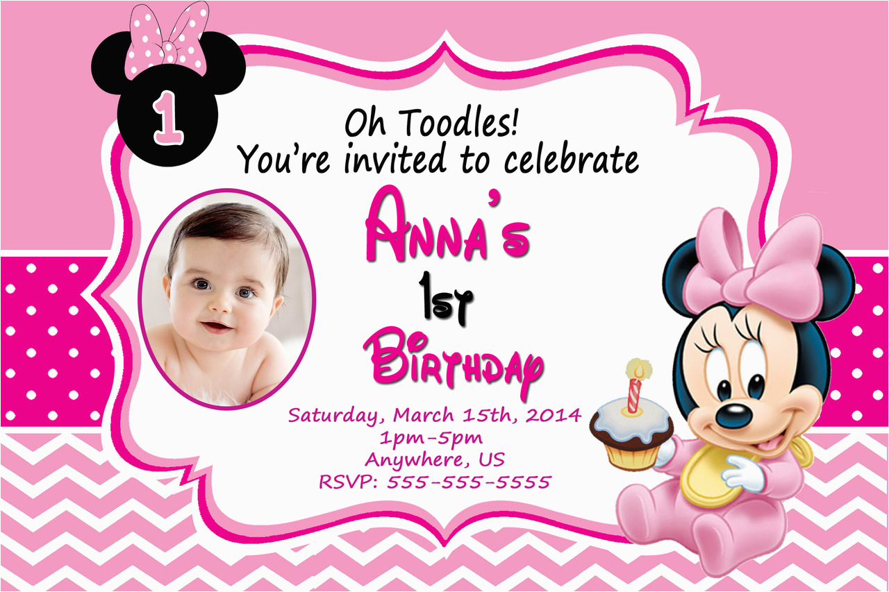 Minnie Mouse 1st Birthday Invitations Online Baby Minnie Mouse 1st Birthday Invitations Dolanpedia