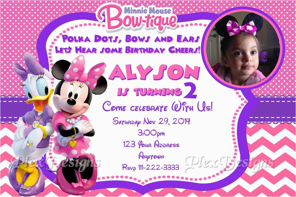 Minnie Mouse Bowtique Birthday Invitations Minnie Mouse Bowtique Birthday Party Invitations Ebay