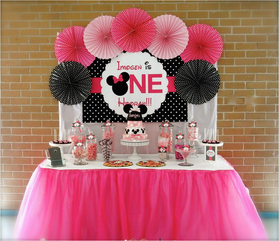 Minnie Mouse First Birthday Party Decorations Minnie Mouse First Birthday Party Little Wish Parties