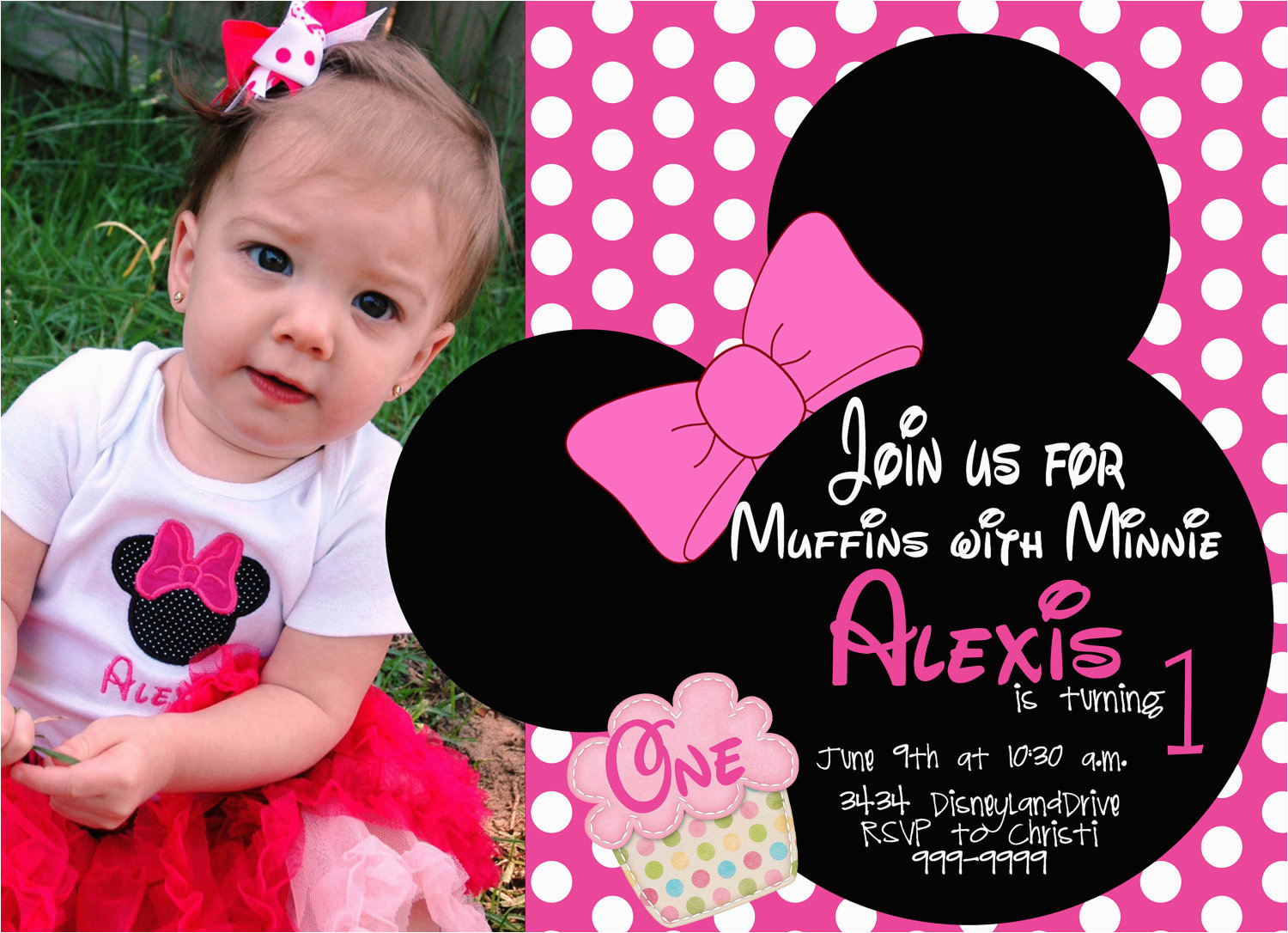 Minnie Mouse Invitations for 1st Birthday Minnie Mouse First Birthday Invitations Drevio Minnie Mouse Invitations for 1st Birthday Minnie Mouse First Birthday Invitations Drevio