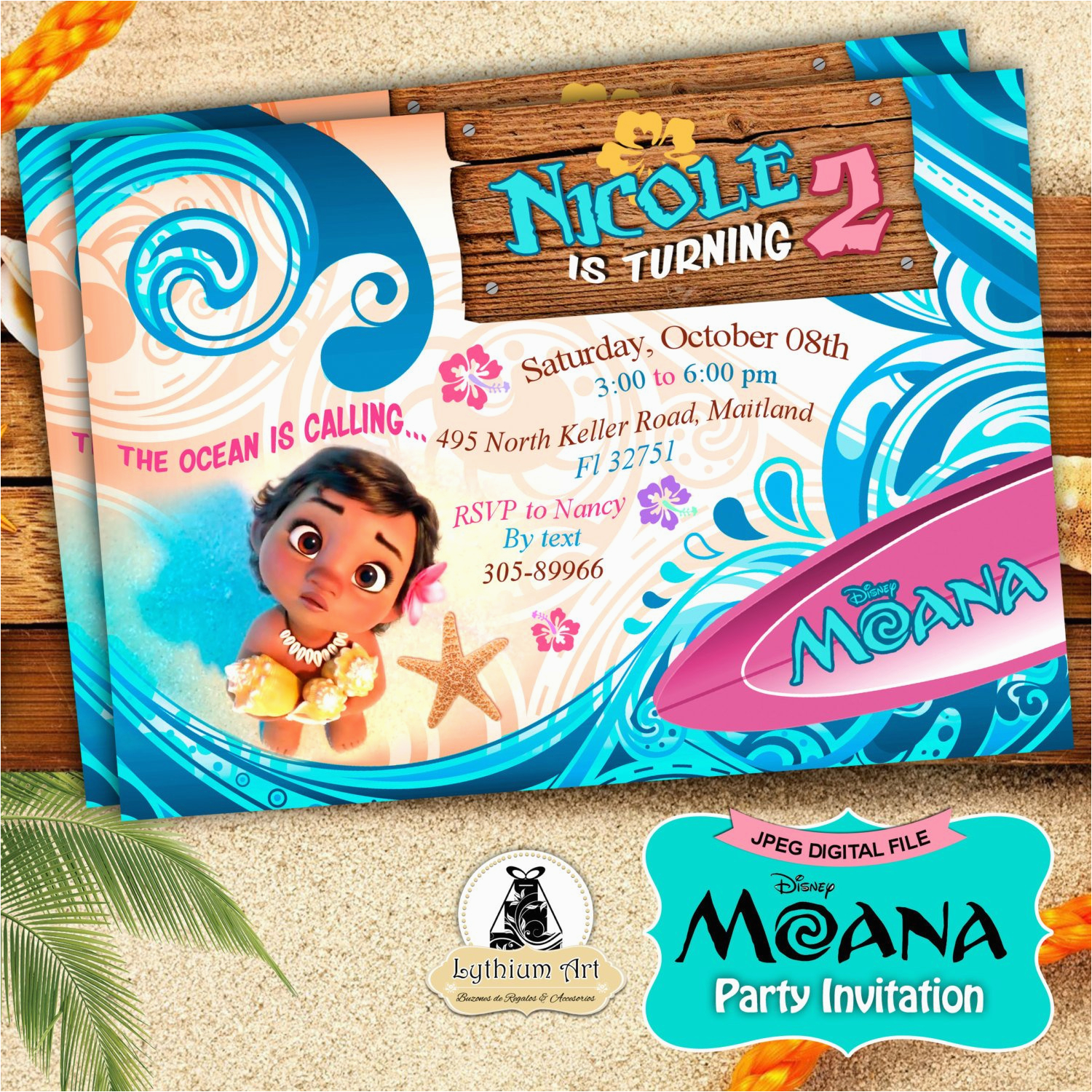 Moana Birthday Invitations Walmart Moana Invitation Moana Party Invitation Moana Birthday