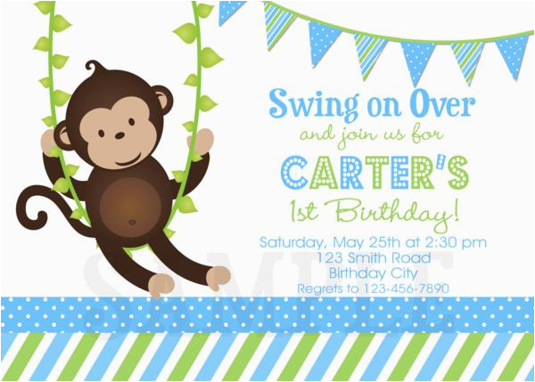 Monkey themed Birthday Invitations Birthday Invitations Monkey 1st Party Invites Birthday Monkey themed Birthday Invitations Birthday Invitations Monkey 1st Party Invites Birthday