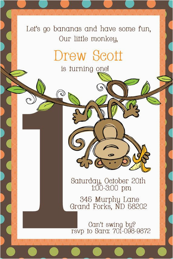 Monkey themed Birthday Party Invitations Best 20 Monkey First Birthday Ideas On Pinterest Monkey