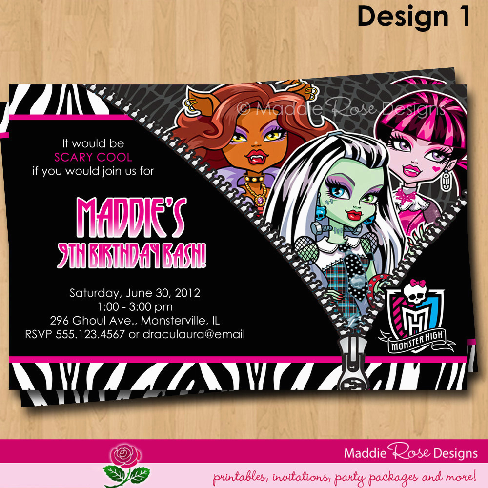 Monster High Personalized Birthday Invitations 9 Best Images Of Monster High Birthday Invitations