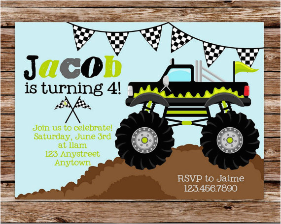 Monster Truck Birthday Invitations Free Printable Free Printable Monster Truck Birthday Invitations Free