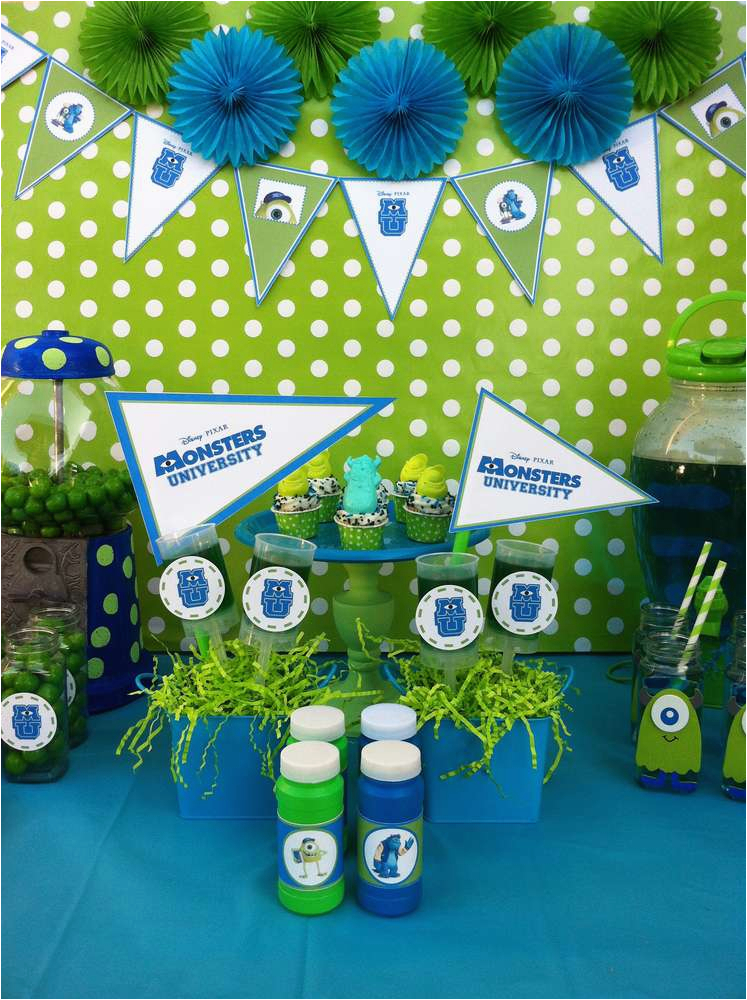 Monsters University Birthday Decorations Monsters Inc Movie theme Party Ideas Photo 1 Of 13