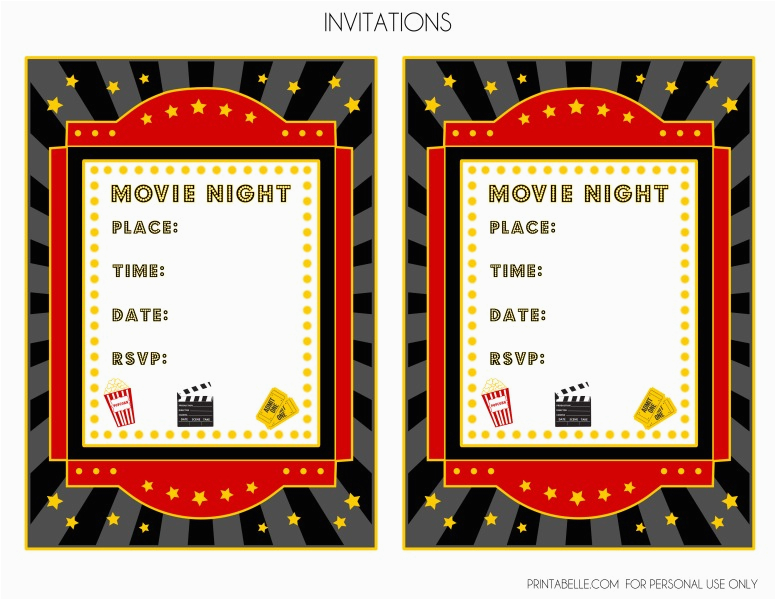 Movie Night Birthday Invitations Free Printable Free Movie Night Party Printables by Printabelle Catch