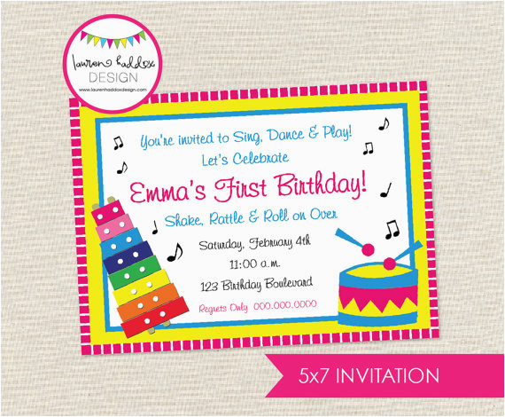 Music themed Birthday Party Invitations Free Printable Music themed Birthday Party Invitations
