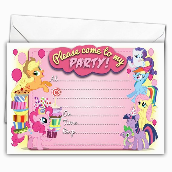 My Little Pony Birthday Cards Free Items Similar to 20 X Glossy Party Invitations Inspired by