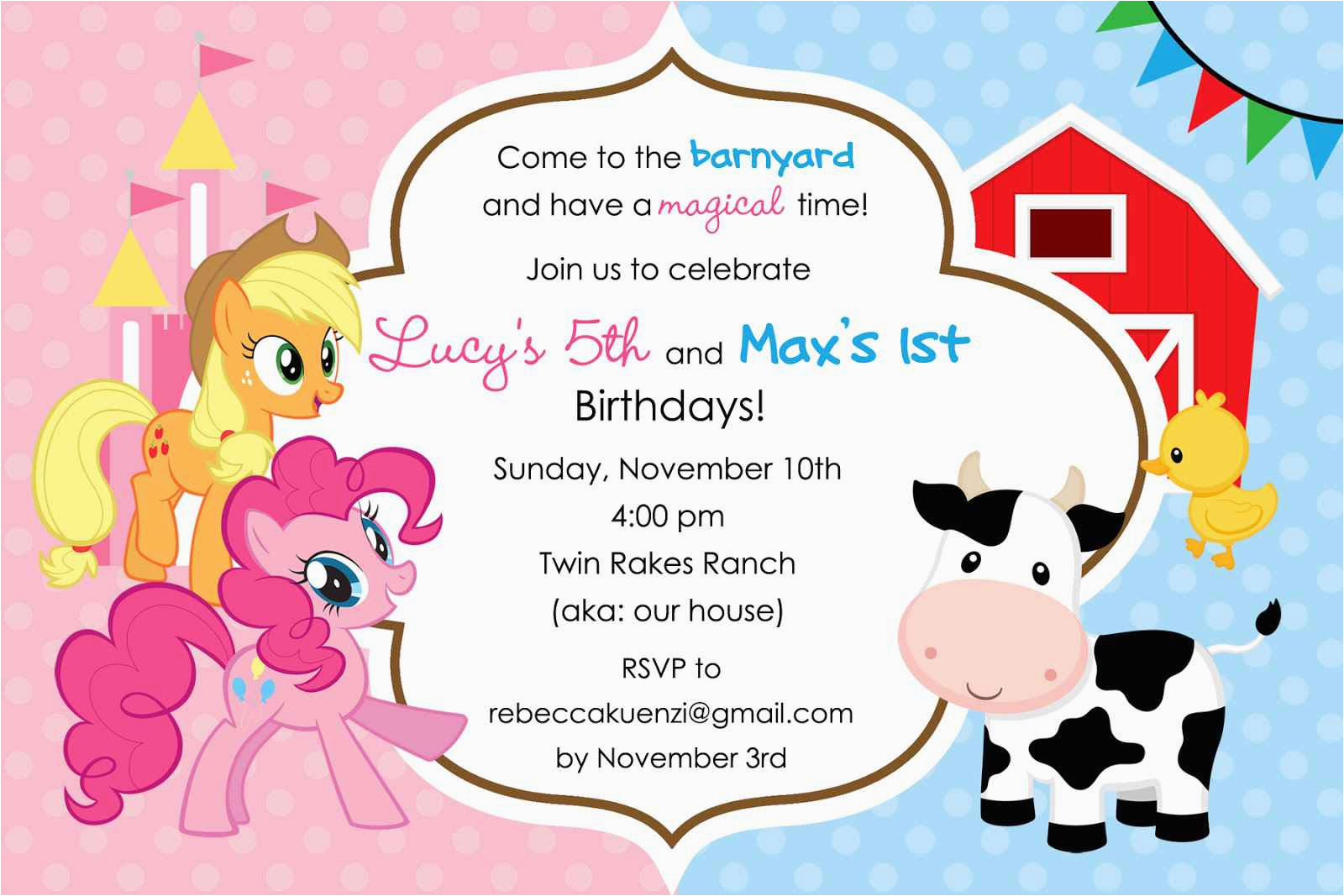 My Little Pony Birthday Cards Free My Little Pony Birthday Invitations Designs Ideas