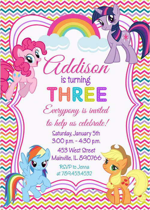 My Little Pony Birthday Cards Free My Little Pony Birthday Party Invitation Digital