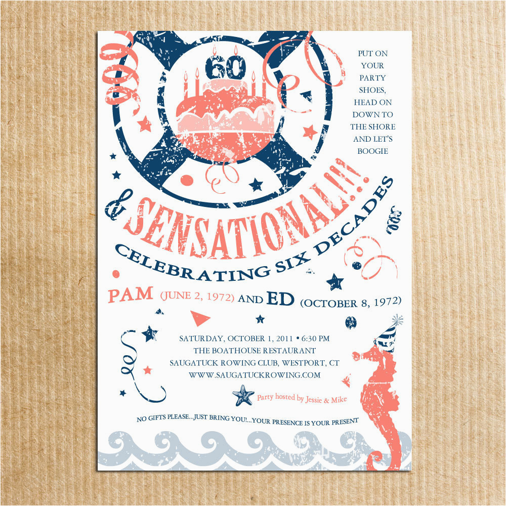 Nautical themed Birthday Invitations Nautical Birthday Invitations Beach theme Adult Party