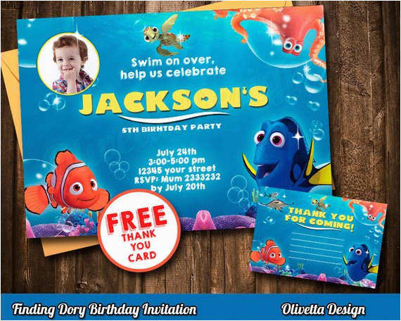 Nemo Birthday Party Invitations Finding Dory Invitation Finding Dory Invite Printable