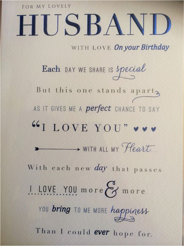 Nice Words for A Birthday Card Husband Birthday Card Nice Words Ebay