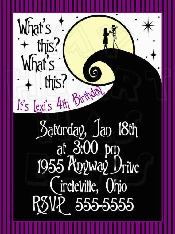 Nightmare before Christmas Birthday Invitation Template Diy Nightmare before Christmas with Jack Sally Birthday