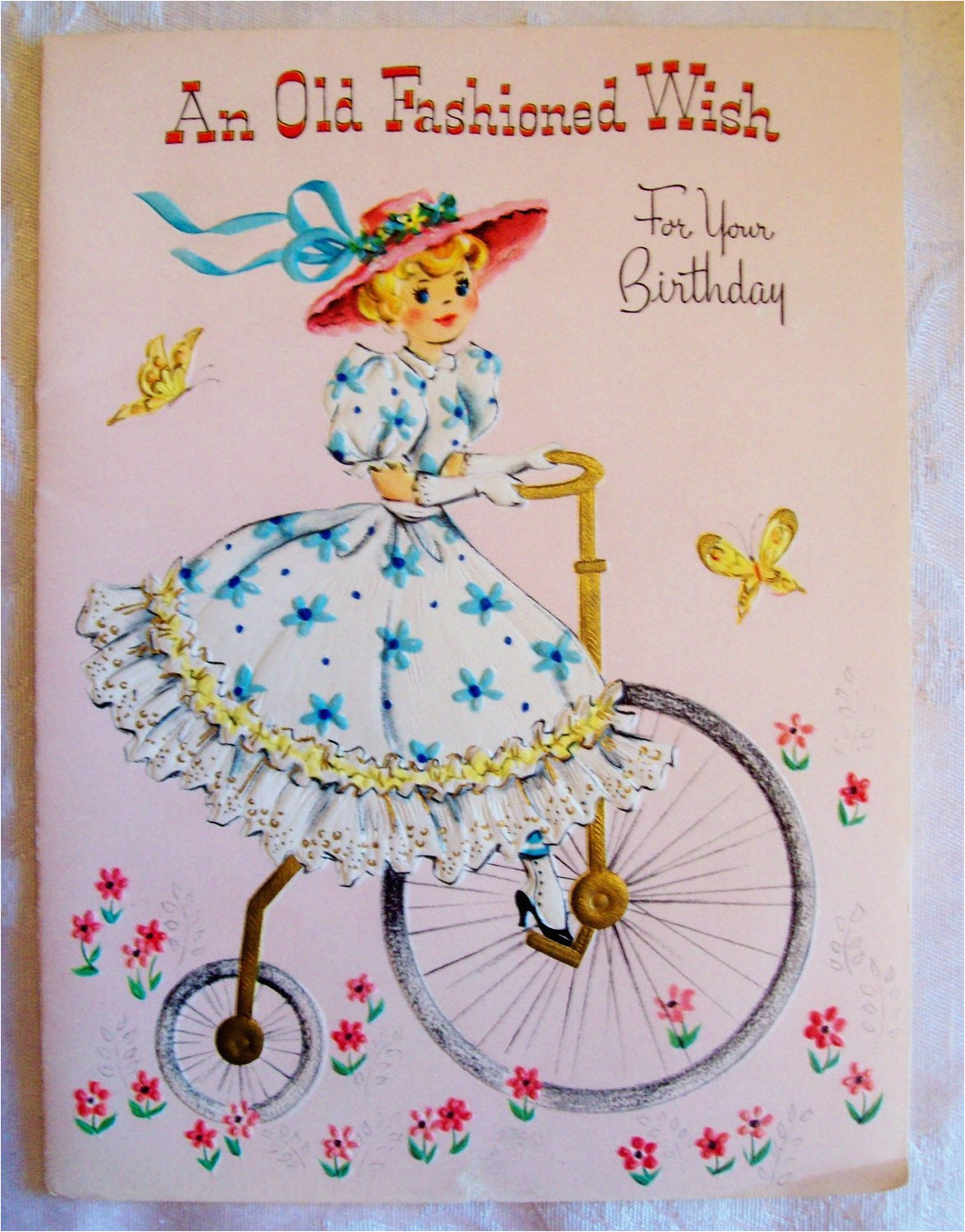 Old Fashioned Birthday Cards Vintage Old Fashioned Birthday Card 1950 39 S