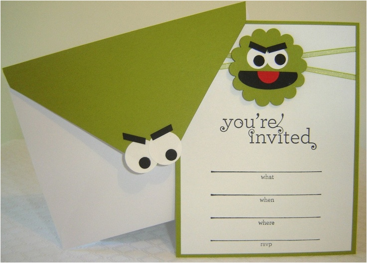 Oscar the Grouch Birthday Invitations Oscar the Grouch Sesame Street Birthday Invitation 1